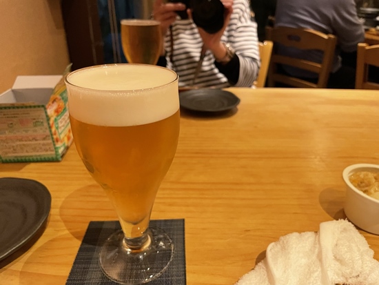 京のむすびめでビール