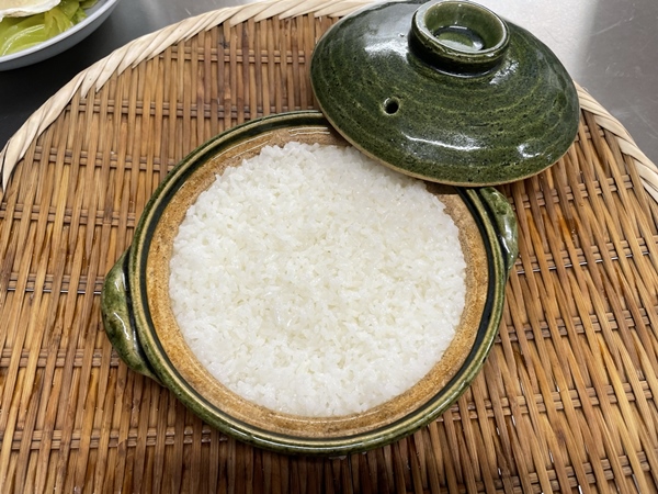 夕食のお米蒸し上がり